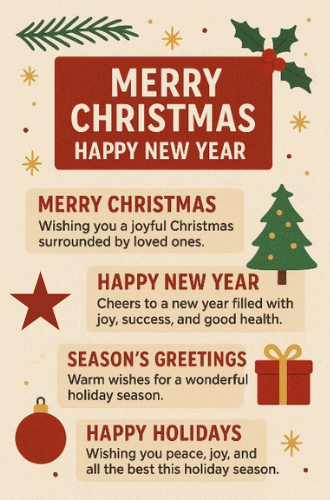 Merry Christmas and Happy New Year Wishes